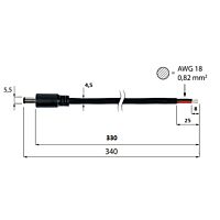 Power konektor – vidlice, volný konec (A