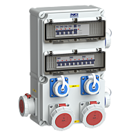 zás. 2x CEE 32A 5p 400V, 1x CEE 16A 5p 4