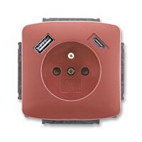 ABB TANGO Zásuvka 5569A-A32357 R2 + nabíjení USB A+ USB C 2,4/1,5A