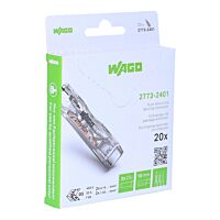 WAGO Svorka 2773-2401/995-020 PUSH WIRE® průchozí instalační pro plné a vícedrátové vodiče Max. 4 mm² Transparentní