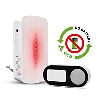 ELEKTROBOCK Zvonek bezdrátový BZ39 s bezbateriovým tlačítkem 200m 36 melodií LED indikátor IP44