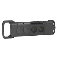 LEGRAND 4zásuvka 230V/16A 4x2P+T krytky pryž IP44 černá