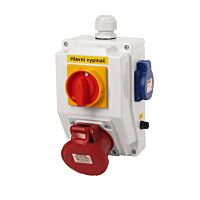 FAMATEL Kombinace SB210 3zásuvka +spínač IP44