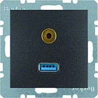 Zásuvka, USB/3,5 mm Audio, Berker S.1/B.