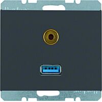 Zásuvka, USB/3,5 mm Audio, Berker K.1, a