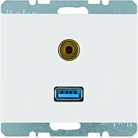 Zásuvka, USB/3,5 mm Audio, Berker K.1, b