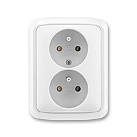 ABB TANGO Dvojzásuvka 5512A-2359 B s clonkami, bílá