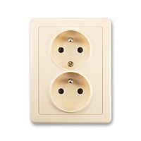 ABB SWING Dvojzásuvka 5512G-C02349 C1 s ochrannými kolíky, krémová