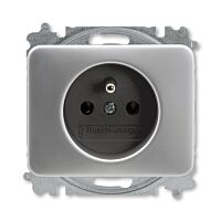 ABB Zásuvka 5519B-A02347266,jednonásobná s ochr. kolíkem, bez clonek, bezšroubová, titanová