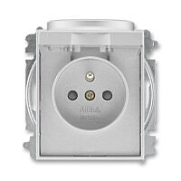 ABB Zásuvka 5519E-A02397 08,jednonásobná, chráněná, s clonkami a víčkem, bezšroubová, titanová
