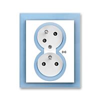 ABB Zásuvka 2násobná s natoč. dutinou, s přep. ochr., s akustickou sig.  5583M-C02357 41