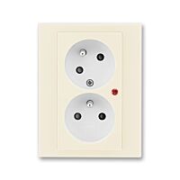 ABB LEVIT Dvojzásuvka 5593H-C02357 17 s ochranou před přepětím , IP40, slonová kost/bílá