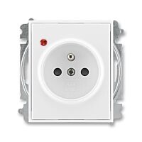 ABB ELEMENT TIME Zásuvka 5599E-A02357 03 s clonkami, s ochranou před přepětím, bezšroubová, bílá/bílá