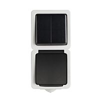 KANLUX Vypínač MOWION lustrový + zásuvka s ochranou kontaktů TEKNO 16A 250V AC na omítku IP54 šedá