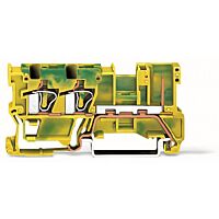 WAGO Svorka 769-257 základní PE – 2 vodiče / 1 pin 4 mm² Na DIN lištu 35 × 15 a 35 × 7,5, zelenožlutá