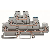 WAGO Svorka 870-559 třípatrová stíněného vodiče / průchozí / průchozí 2,5 mm², šedá