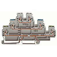 WAGO Svorka 870-577 třípatrová pro ochranný vodič / průchozí / průchozí 2,5 mm², šedá