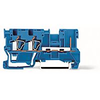 WAGO Svorka 769-251/000-006 základní – 2 vodiče / 1 pin 4 mm² Na DIN lištu 35 × 15 a 35 × 7,5, modrá
