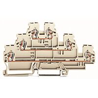 WAGO Svorka 870-957/999-950 třípatrová pro ochranný vodič / průchozí / průchozí 2,5 mm², šedá