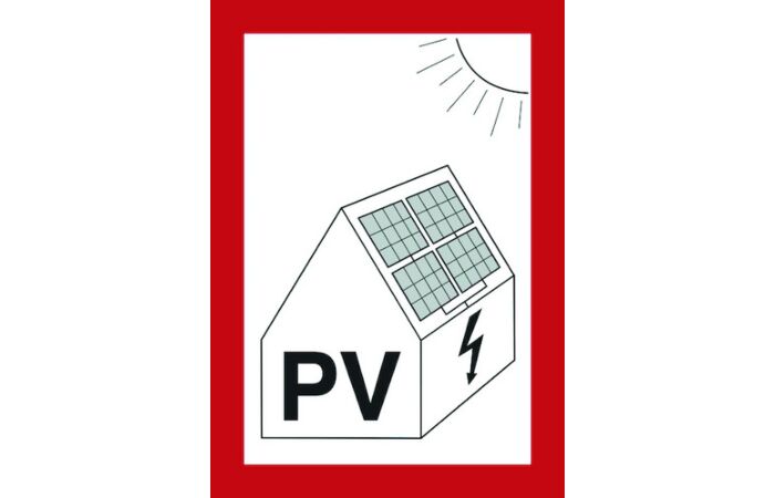 PROTEC Tabulka "PV" pro fotovoltaická zařízení A6, samolepící