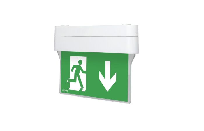 MODUS Svítidlo nouzové ARROW N 1W LED STANDARD IP41 1h ,  přisazené,stále svítící / svítící při výpadku,  bílé,  univ. piktogram