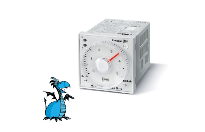 FINDER Časové relé 88.12.0.230.0002, 2P/5A, 24-230V AC/DC