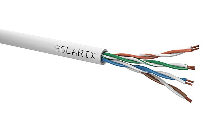 SOLARIX Kabel UTP 4x2x0,5 CAT5E PVC lanko (balení 305m/box)