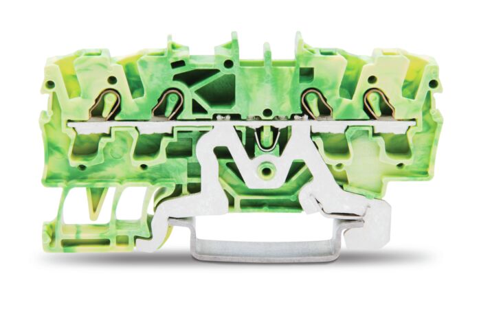 WAGO Svorka 2002-1407 4vodičová pro ochranný vodič 2,5 mm² vhodná pro aplikace Ex e II, zelenožlutá