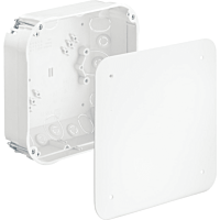 KAISER  Krabice čtvercová spojovací bezhalogen 165x165x72 mm s víkem, do dutých stěn