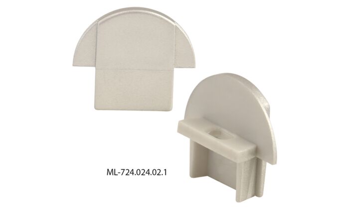 MCLED Koncovka pro VR s otvorem stříbrná