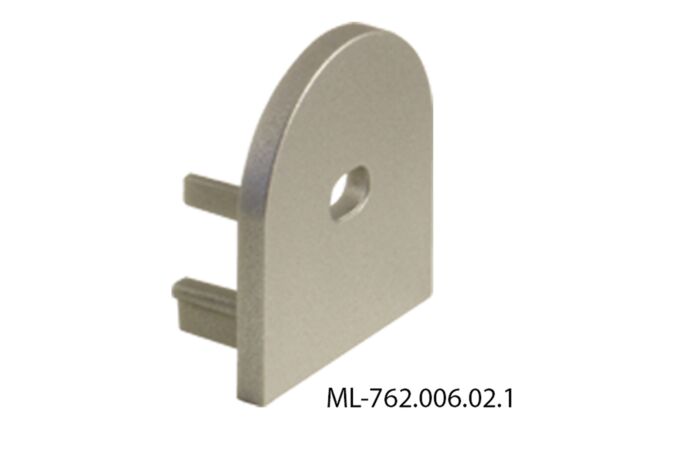 MCLED Koncovka s otvorem pro PD, stříbrná barva, 1ks