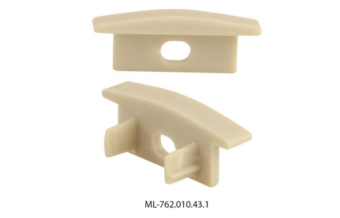 MCLED Koncovka s otvorem pro VO, šedá barva, 1ks