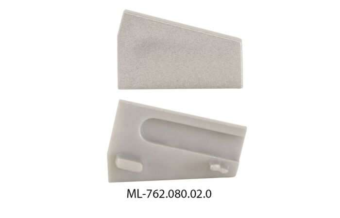 MCLED Koncovka pro SD levá, stříbrná barva, 1ks