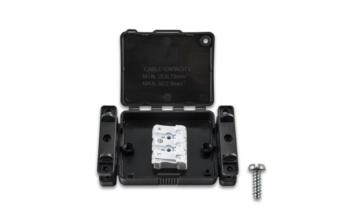 MCLED Box pro zapojení svítidel, instalační, 2xvstup, 1xvýstup, 3 póly (L/N/PE)