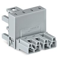 WAGO Rozdělovač-h 770-1682 4pól, kód B, 1 vstup 2 výstupy, vývody na jedné straně, 2 blokovací západky, světle zelená