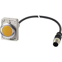 EATON Signálka čočka žlutá, LED bílá, 24 V AC/DC kabel 1m se zástrčkou M12A, 4-pól