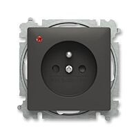 ABB ZONI Zásuvka 6699T-A06657 237 jednonásobná, s clonkami, s ochranou před přepětím matná černá