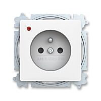 ABB ZONI Zásuvka 6699T-A06657 240 jednonásobná, s clonkami, s ochranou před přepětím matná bílá