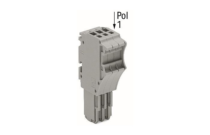 WAGO Konektor 2020-106 1vodičový pružinový Push-in CAGE CLAMP® 1,5 mm², šedá