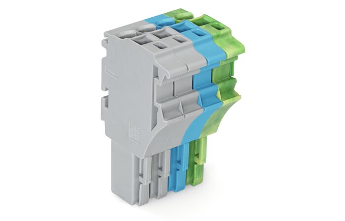 WAGO Svorka 2022-104/000-038 1vodičová pružinová Push-in CAGE CLAMP®, 4 mm², šedá/modrá/zelenožlutá