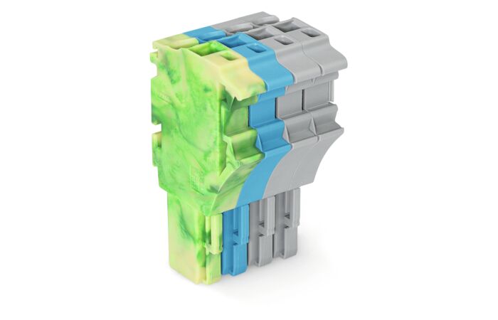 WAGO Svorka 2022-104/000-039 1vodičová pružinová Push-in CAGE CLAMP®, 4 mm², zelenožlutá/modrá/šedá