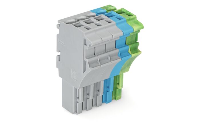 WAGO Svorka 2022-105/000-038 1vodičová pružinová Push-in CAGE CLAMP®, 4 mm², šedá/modrá/zelenožlutá