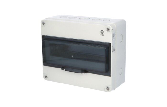 FAMATEL Skříň FLATBOX 5913, 13TE, 220x270x121mm, průhledná plastová dvířka, IP65