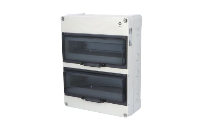 FAMATEL Skříň FLATBOX 5926, 26TE, 340x270x119,5mm, průhledná plastová dvířka, IP65