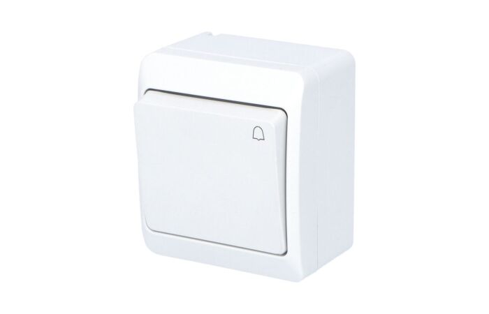 FAMATEL GALATEA Tlačítko symbol zvonek č.1/0 10A 230V na omítku IP44 bílá