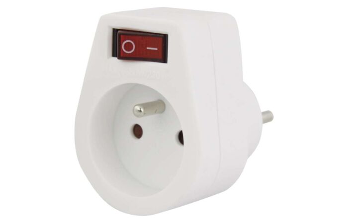 EMOS Zásuvka NFS-034 1xkulatá 250V/10A s vypínačem bílá IP20
