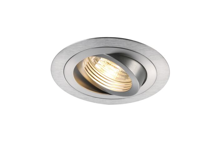 NEW TRIA GU10 zapustna kruhova cesane alu 230V GU10 dichroidni halogen 50W