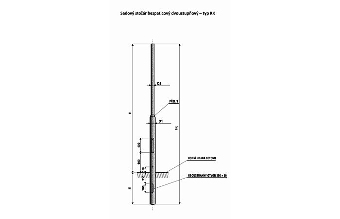 AMAKO Stožár KK 6 sadový bezpaticový, žárový zinek