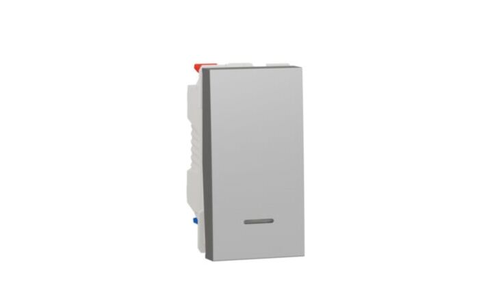 Spínač NU310330S Unica č.6 alu 1mod.