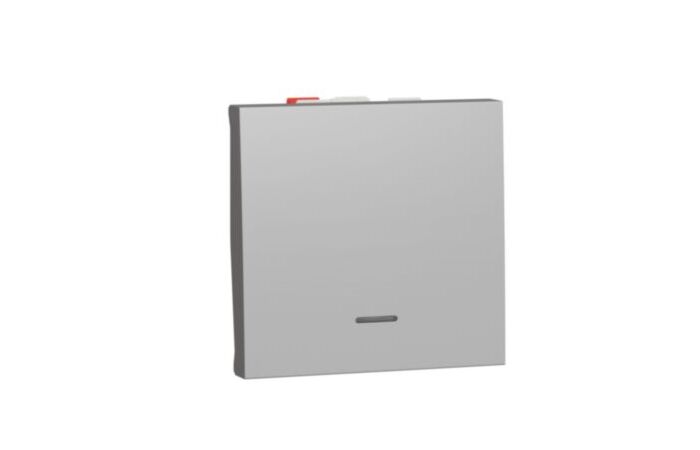 Spínač NU320330S Unica č.6 alu 2mod.
